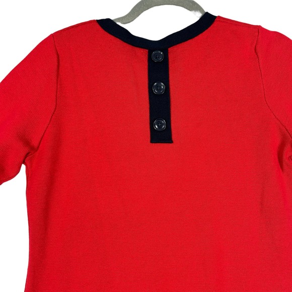 Banana Republic Color Colorblock Red Black Sweater Dress Size Medium New - Picture 3 of 6